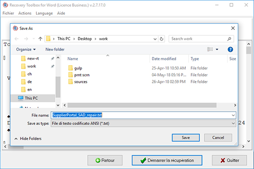 come riparare un testo Microsoft Word riparato e salvato